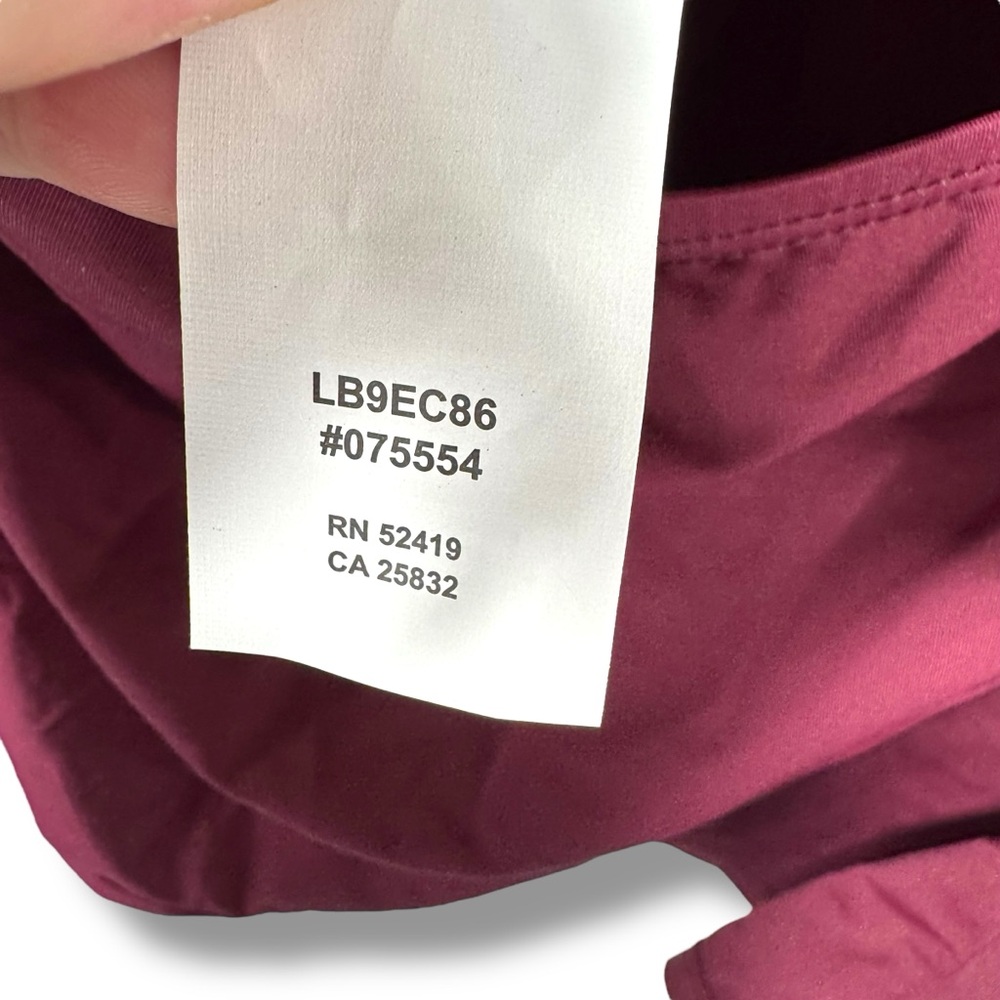 La Blanca Running Stitch Embellished Halter Tankini Top, Deep Maroon, Size 16 - Picture 11 of 14